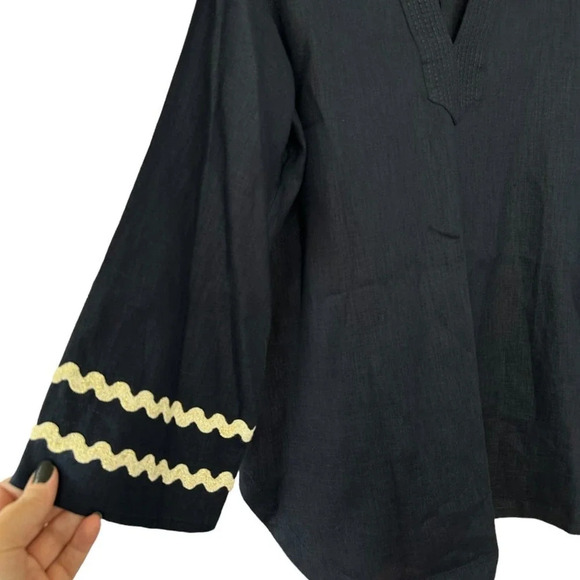 Chico's Women's Linen Rick Rack Trim Tunic Size 16 - from 2023 - Picture 2 of 7